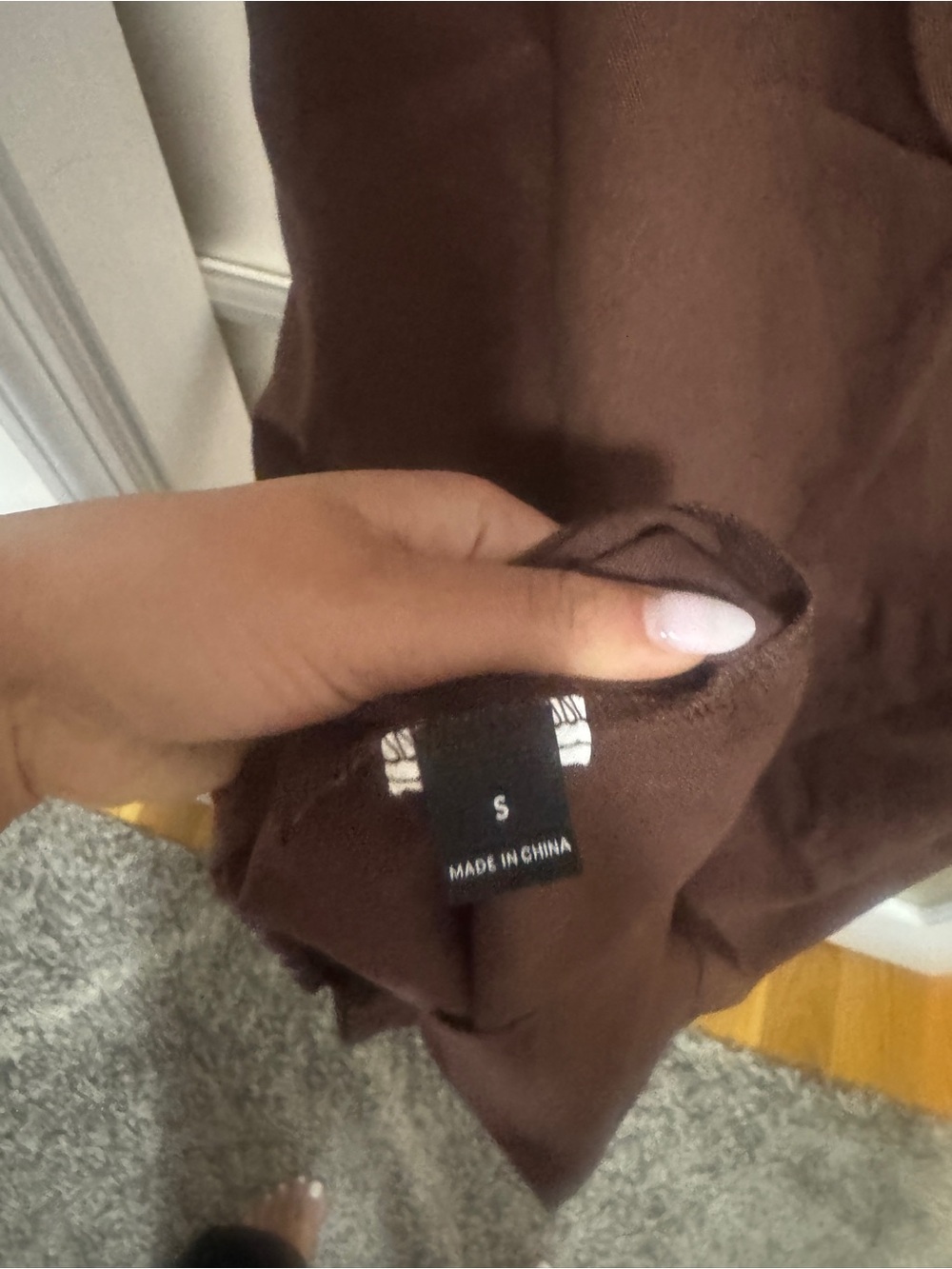 New Dark Brown Petal Backless Strap Dress - Picture 6 of 7